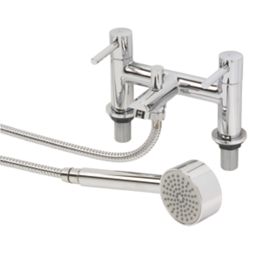 Refurb Swirl Essential Chrome 128mm Deck Mounted Dual Control  Shower Mixer Tap