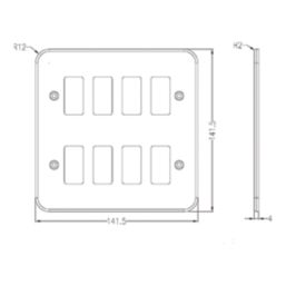 Knightsbridge  8-Module Grid Metal Clad Faceplate