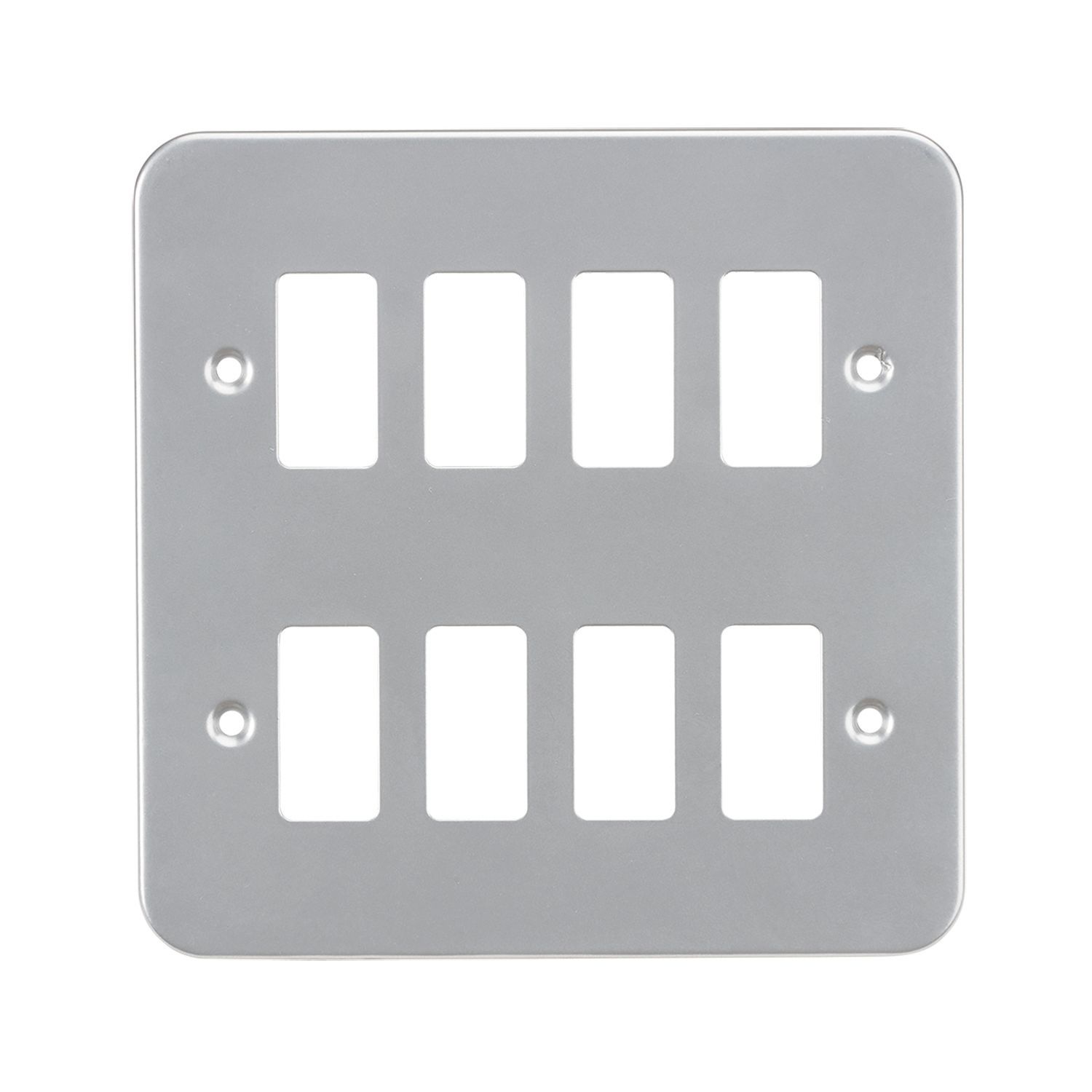 Knightsbridge 8-Module Grid Metal Clad Faceplate (135CR)