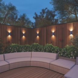 Calex Matera Outdoor LED Solar Up & Down Wall Light Black 85lm