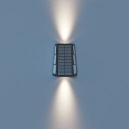 Calex Matera Outdoor LED Solar Up & Down Wall Light Black 85lm