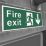Essentials  Non Photoluminescent "Fire Exit Man Down Arrow" Sign 150mm x 400mm
