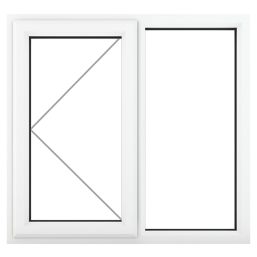 Crystal  Left-Hand Opening Clear Triple-Glazed Casement White uPVC Window 1190mm x 1190mm