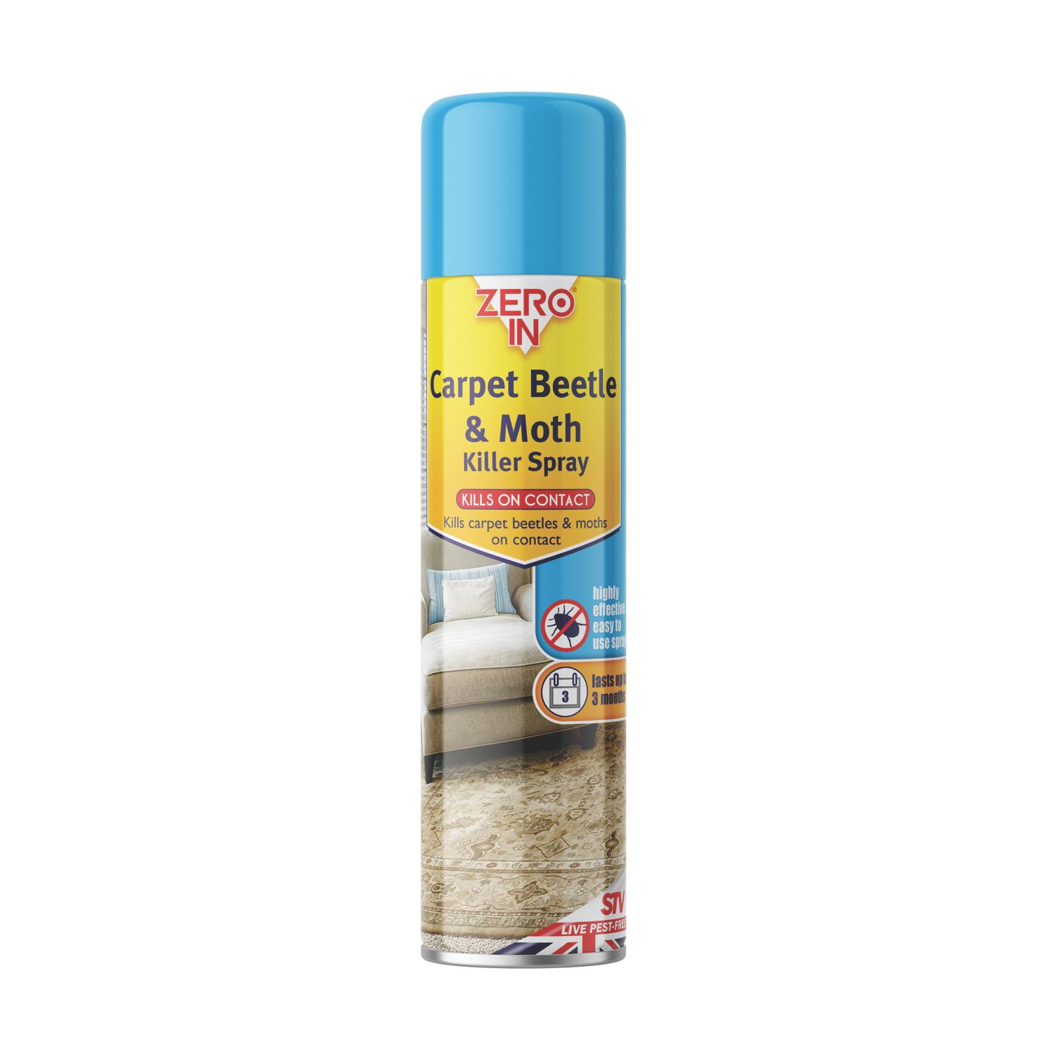 Zero In Carpet Beetle & Moth Killer Aerosol 300ml (135KH)