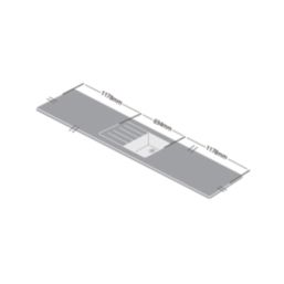 Metis  Light Grey Kitchen Worktop with 1 Bowl Stainless Steel Sink 3050mm x 620mm x 15mm