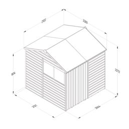 Forest Beckwood 7' x 7' (Nominal) Reverse Apex Shiplap Timber Shed