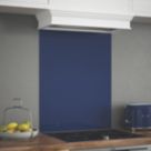Splashback  Midnight Blue Self-Adhesive Glass Kitchen Splashback 600mm x 750mm x 6mm