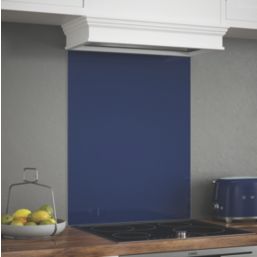 Splashback  Midnight Blue Self-Adhesive Glass Kitchen Splashback 600mm x 750mm x 6mm