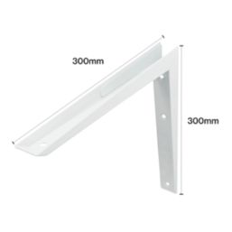 Essentials Hi Load Mitred  Shelf Brackets White 300mm x 300mm 10 Pack