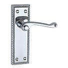 Smith & Locke  Fire Rated Latch Door Handles Pair Polished Chrome