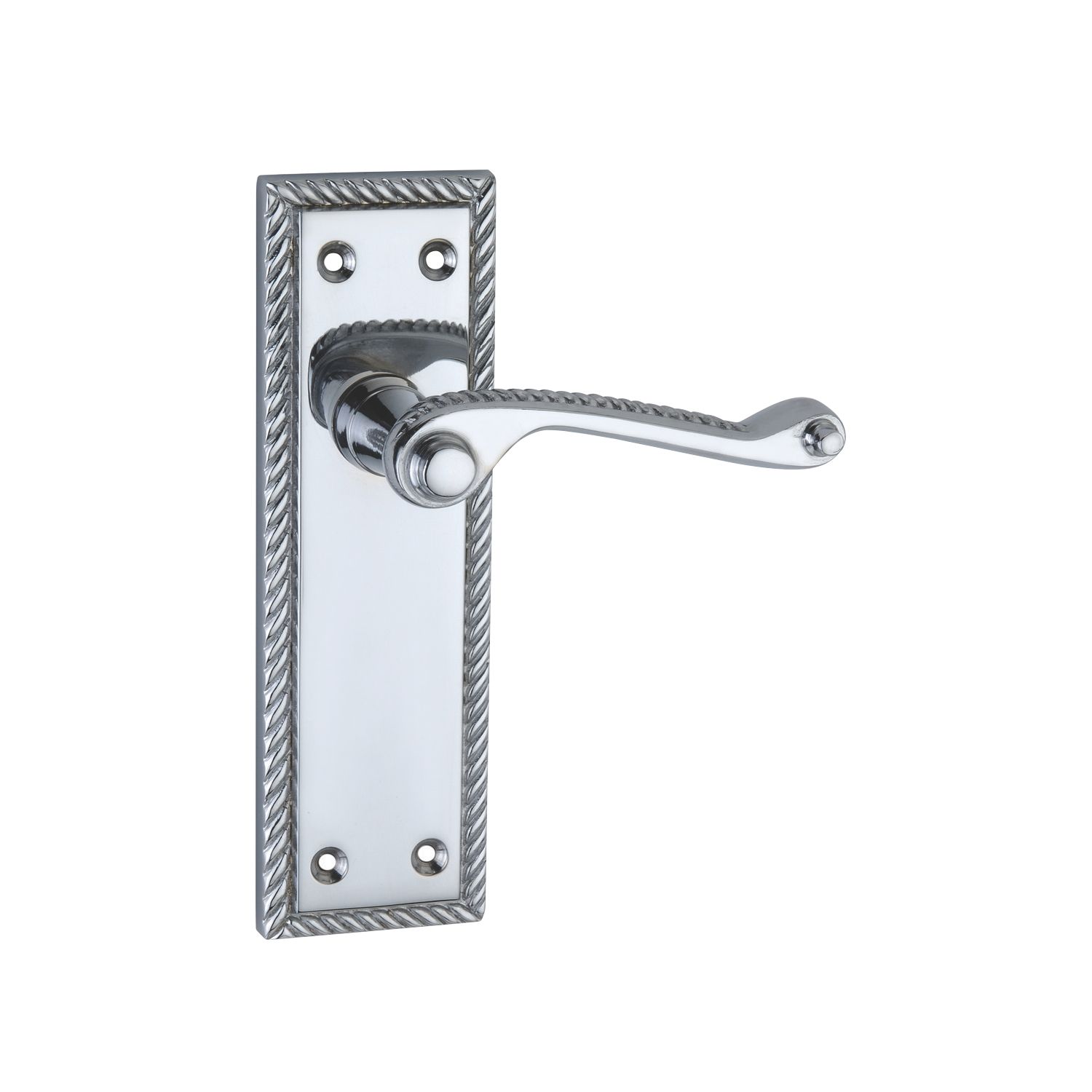Smith & Locke Fire Rated Latch Door Handles Pair Polished Chrome (1360P)