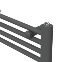 Flomasta 800mm x 500mm 1239BTU Anthracite Flat  Towel Radiator