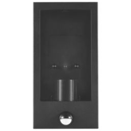 Sylvania Yourhome Sylwall Lumina Outdoor Aluminium & Glass Wall Light With PIR Sensor Black