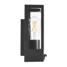Sylvania Yourhome Sylwall Lumina Outdoor Aluminium & Glass Wall Light With PIR Sensor Black