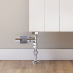 Flomasta 1/2" BSP Male Taper x 15mm Compression 73.5mm Chrome Radiator Telescopic Valve Extender