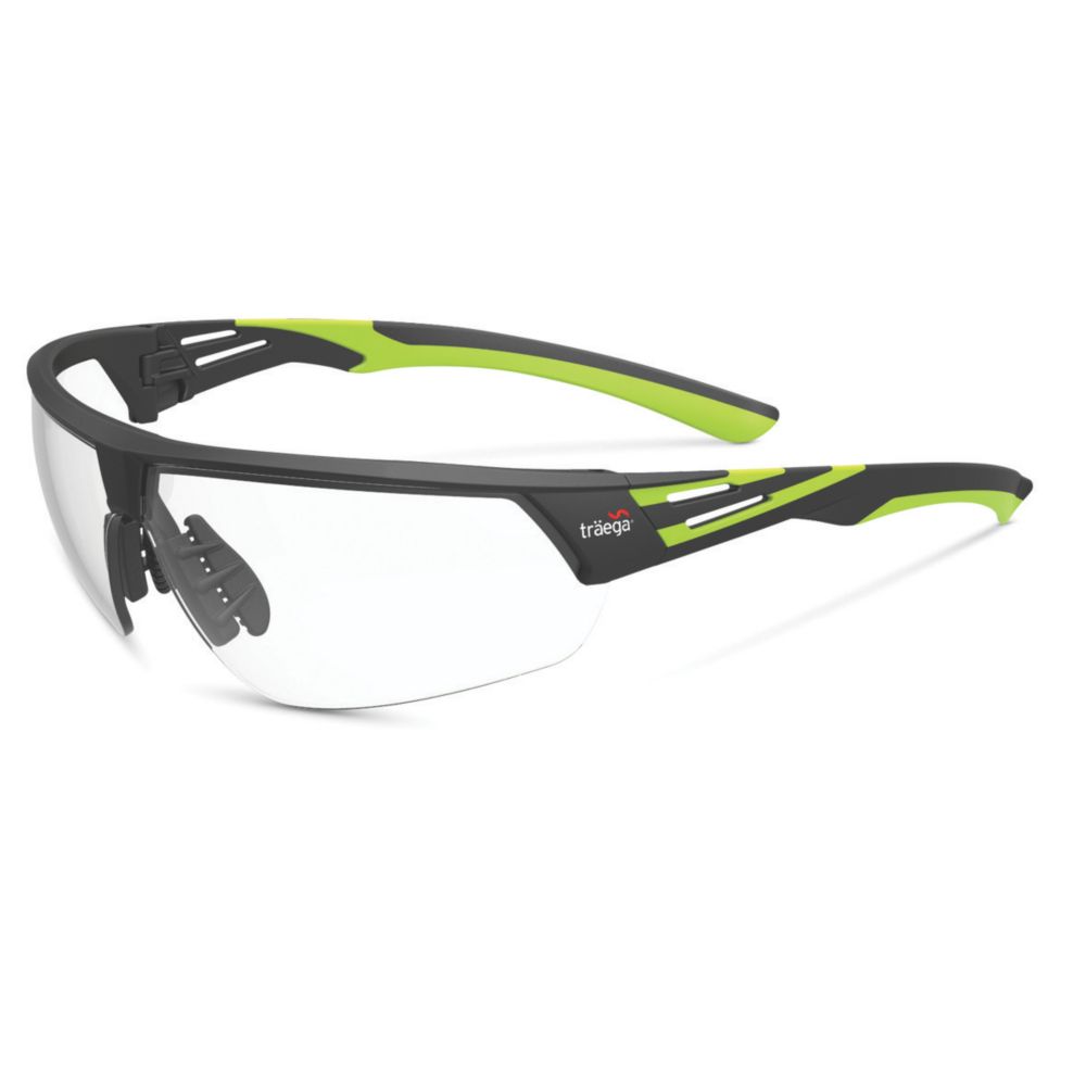 Traega Green Cura Clear Lens Safety Glasses - Screwfix