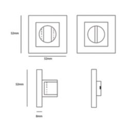 Eclipse  Standard WC Thumbturn Set Matt Black 52mm