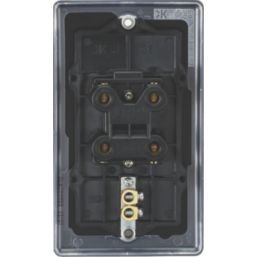 Knightsbridge  45A 2-Gang DP Cooker Switch Matt Black with Neon with Black Inserts