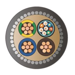 Time EV-Ultra Black  3-Core 4mm² & Cat 5e 4-Pair Armoured EV Charging Cable 1m Coil