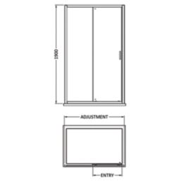ETAL  Framed Rectangular Sliding Door Shower Enclosure & Tray  Chrome 990mm x 790mm x 1940mm