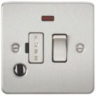 Knightsbridge  13A Switched Fused Spur & Flex Outlet with LED Brushed Chrome
