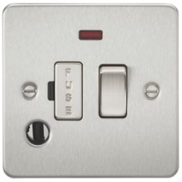 Knightsbridge  13A Switched Fused Spur & Flex Outlet with LED Brushed Chrome
