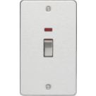 Knightsbridge  45A 2-Gang DP Control Switch Brushed Chrome with LED