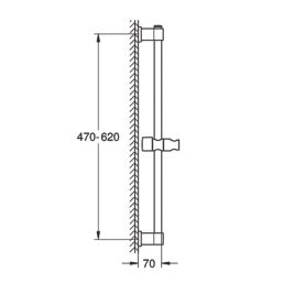 Grohe Vitalio Universal Shower Riser Rail Matt Black 620mm