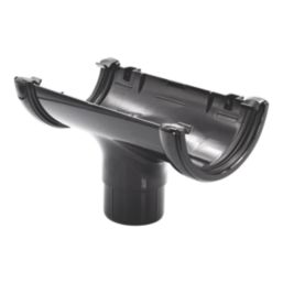 FloPlast  uPVC Round Running Outlet Black 112mm x 68mm