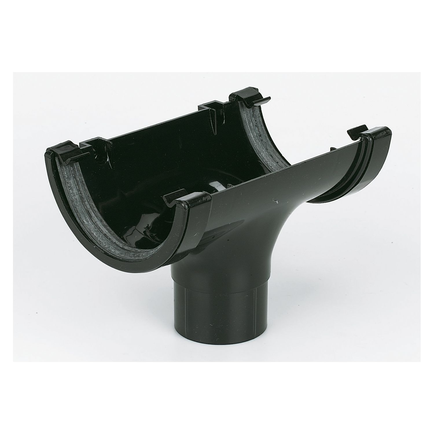 FloPlast uPVC Round Running Outlet Black 112mm x 68mm (13723)