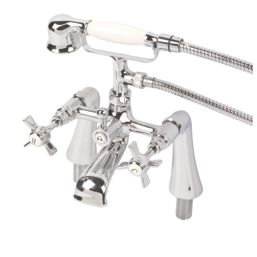 Swirl Edwardian Deck-Mounted  Bath/Shower Mixer Tap Chrome