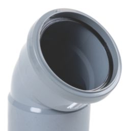 FloPlast  Push-Fit/Solvent Weld 135° Double Socket Top Offset Bend Grey 110mm