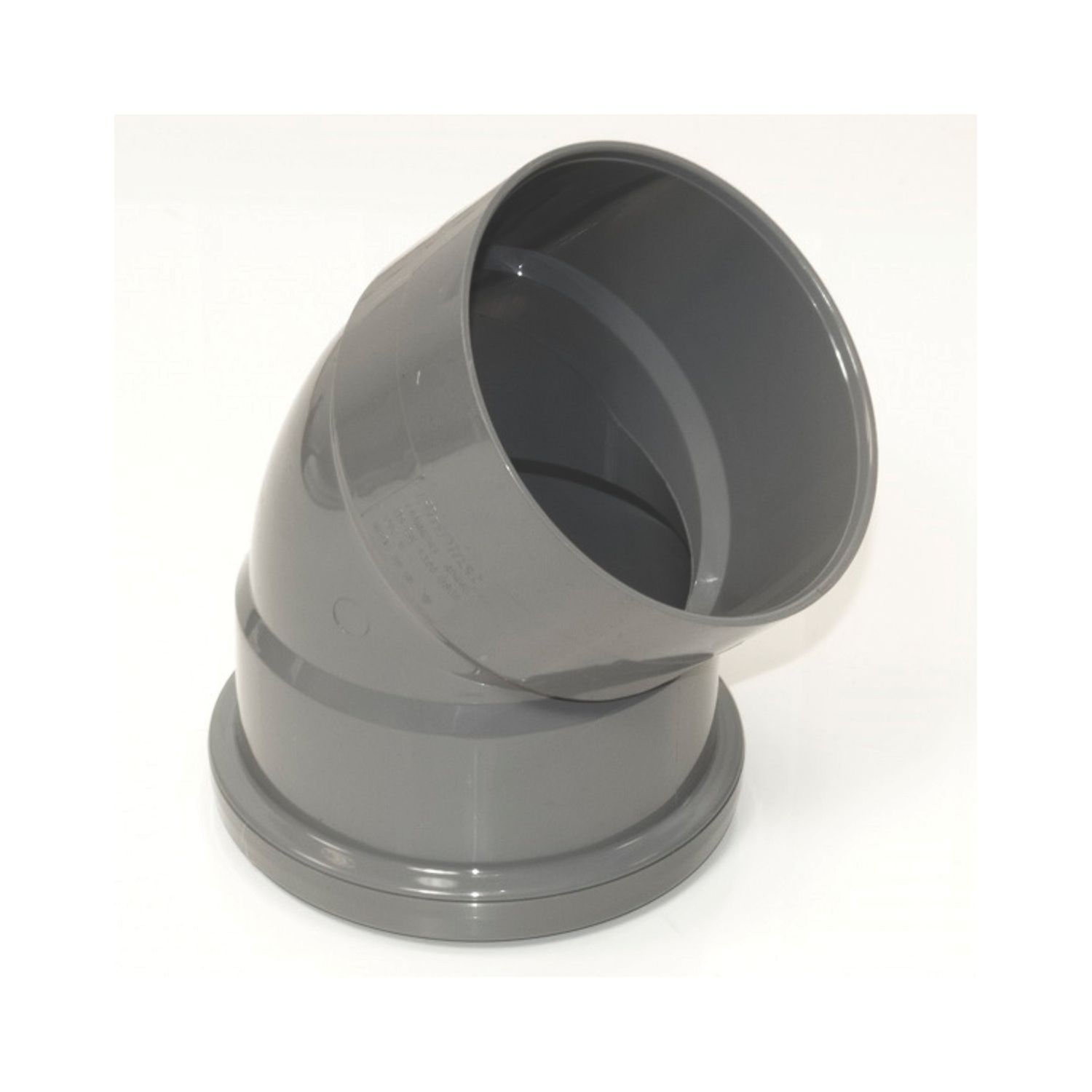 FloPlast Push-Fit/Solvent Weld 135° Double Socket Top Offset Bend Grey 110mm (13782)