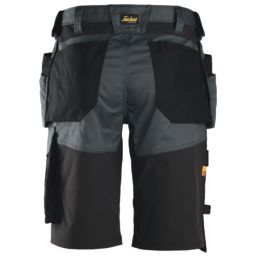 Snickers 6151 Stretch Work Shorts Steel Grey / Black 30" W
