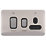 Schneider Electric Lisse Deco 45A 2-Gang DP Cooker Switch & 13A DP Switched Socket Brushed Stainless Steel with LED with Black Inserts