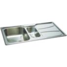 Refurb Carron Phoenix Zeta 1.5 Bowl Stainless Steel Reversible Inset Sink & Drainer  1030mm x 510mm