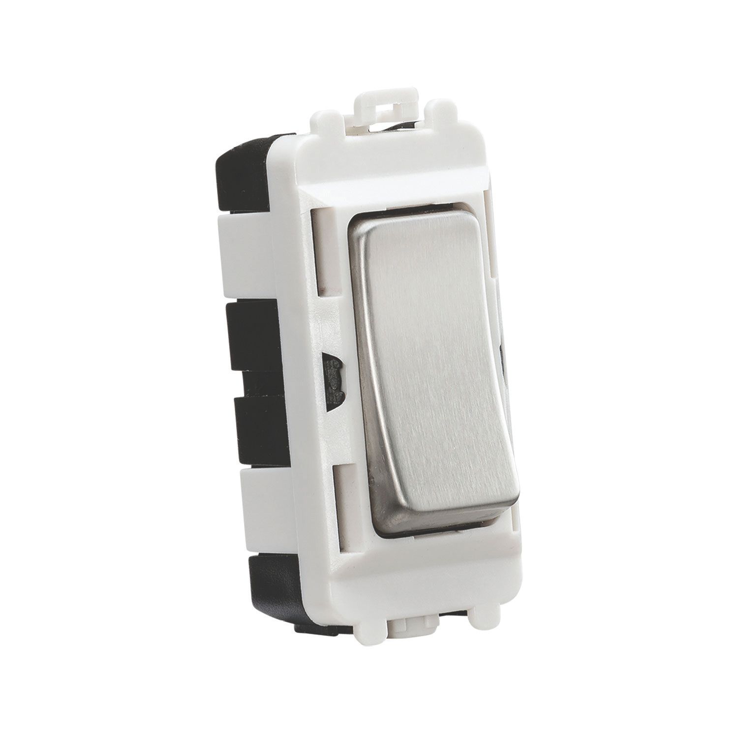 Knightsbridge 20AX Grid SP Centre Off Control Switch Brushed Chrome (137CR)