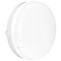 Enlite UtiliteDrum Indoor & Outdoor Round LED Bulkhead With Microwave Sensor White 18W 1300lm