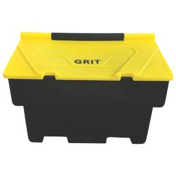 Essentials  Eco-Friendly Stackable Grit Bin Black/Yellow 200Ltr