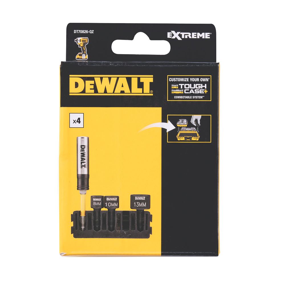 DeWalt Stubby Nut Driver Bit Holder Set 4 Pieces Screwfix