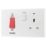 British General 800 Series 45A 2-Gang DP Cooker Switch & 13A DP Switched Socket White with LED
