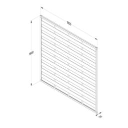 Forest Flat Double-Slatted  Fence Panels Natural Timber 6' x 6' Pack of 4