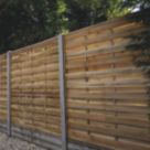 Forest Flat Double-Slatted  Fence Panels Natural Timber 6' x 6' Pack of 4