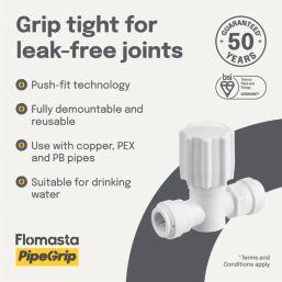 Flomasta  Plastic Push-Fit Stop Cock 15mm
