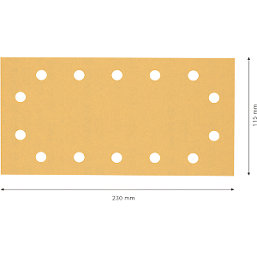 Bosch Expert C470 120 Grit 14-Hole Punched Multi-Material Sanding Sheets 230mm x 115mm 50 Pack