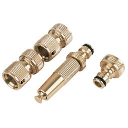 Brass Hose Fitting Set 4 Pcs