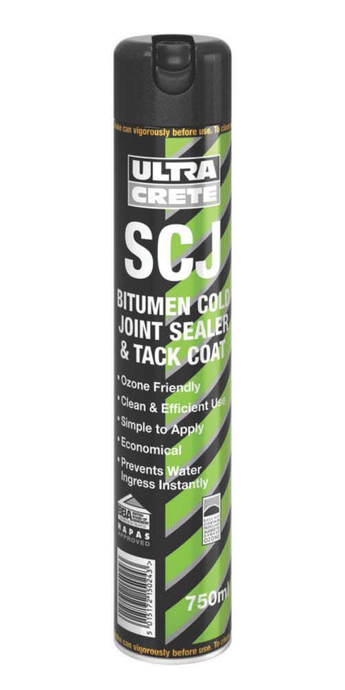 Ultra Crete Bitumen Cold Joint Sealer & Tack Coat Black 750ml - Screwfix