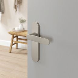 Cooke & Lewis Maugan Lever on Backplate Door Handles Pair Satin Nickel