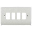 Knightsbridge  4-Module Grid Faceplate Brushed Chrome