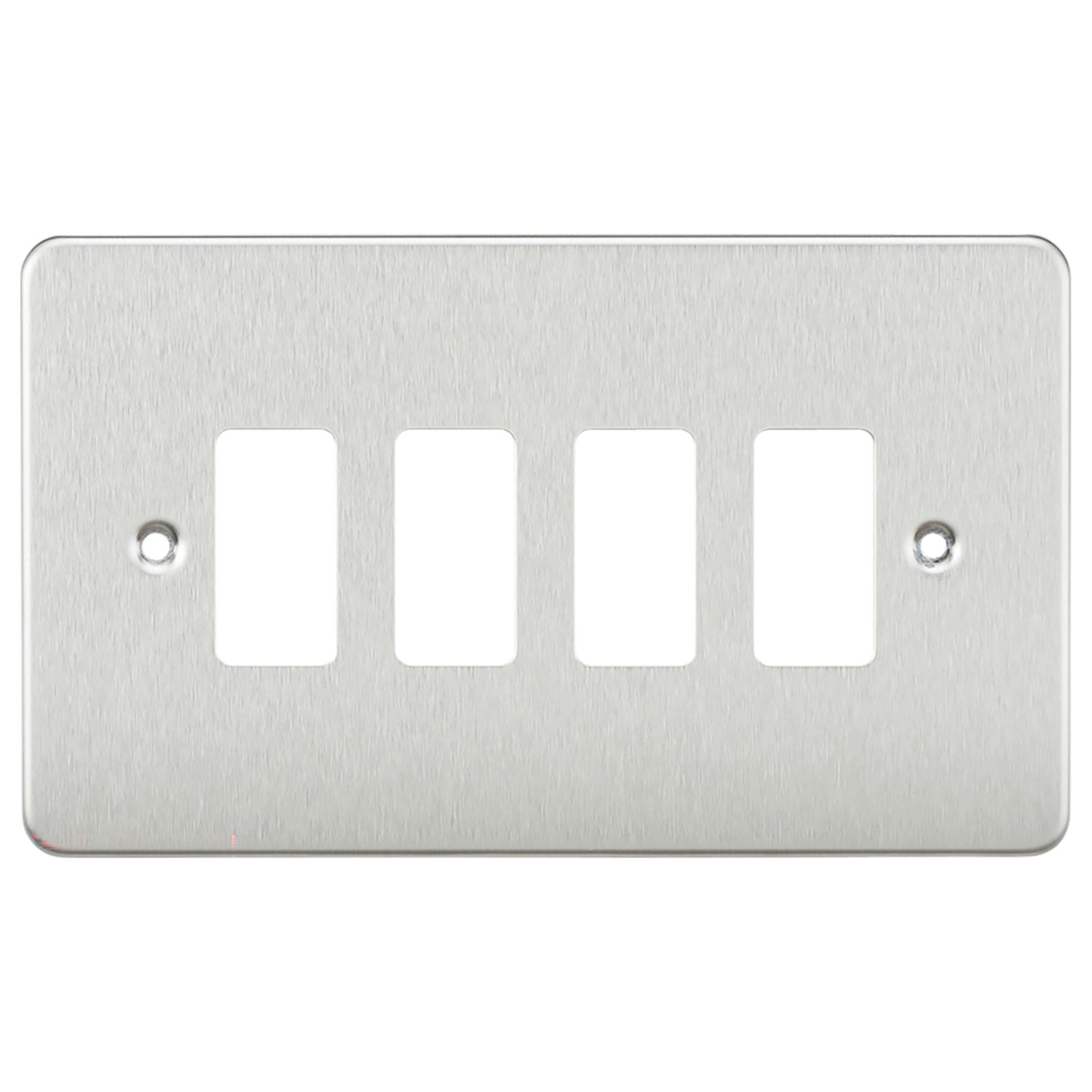 Knightsbridge 4-Module Grid Faceplate Brushed Chrome (138CR)